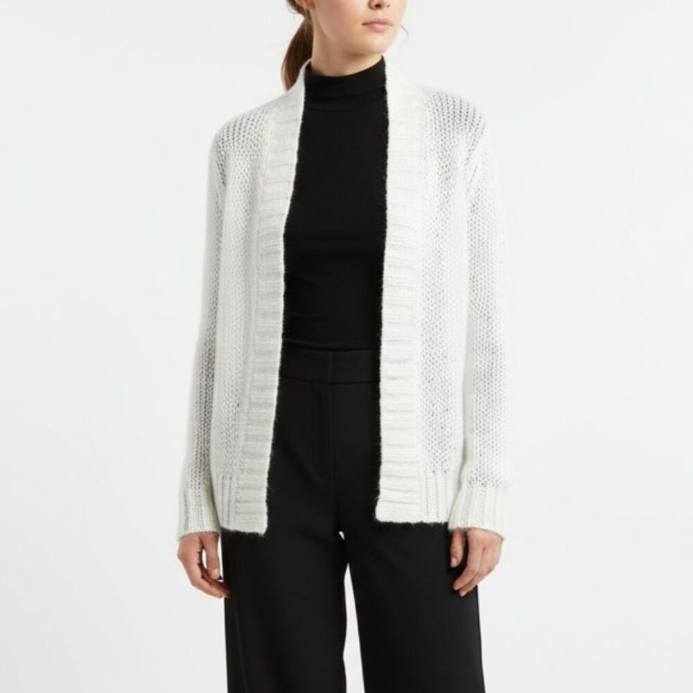 Anthropologie Wooden Ships White Soft Cozy Open Loose Cardigan Sweater S